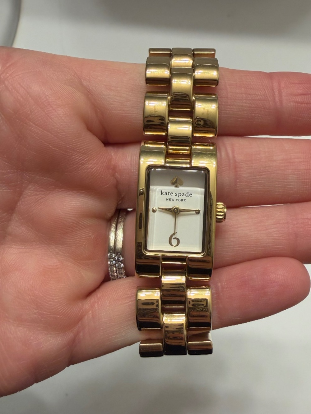 Kate Spade New York Gold-Tone Rectangular Bracelet Watch